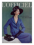 L'Officiel, March 1957 - Tailleur de Pierre Balmain en Cheviotte Poncho de Labbey Print by Philippe Pottier
