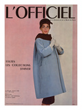 L'Officiel, October 1955 - Balenciaga, Manteau Sept-Huitièmes en Velours Côtelé Posters by Philippe Pottier
