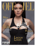 L'Officiel, December 2006 - Lindsay Lohan Porte une Robe en Jersey, Versace Kunstdruck