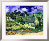Thatched Cottages at Cordeville, Auvers-Sur-Oise, c.1890 Framed Giclee Print by Vincent van Gogh