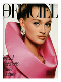 L'Officiel, September 1988 - Thérèse Porte une Cape-Fourreau À Col Corolle de Pierre Cardin Print by Jonathan Lennard