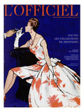 L'Officiel - Robe du Soir de Jean Lanvin Castillo en Organsoie de Ducharne, Bijoux de Mauboussin Julisteet tekijänä Mourgue L'Officiel - Robe du Soir de Jean Lanvin Castillo en Organsoie de Ducharne, Bijoux de Mauboussin Julisteet tekijänä Mourgue