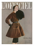 L'Officiel, September 1950 - Ensemble de Christian Dior en Velours de Marcel Guillemin Affiches par Philippe Pottier