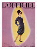 L'Officiel, September 1959 - Robe de Christian Dior en Grizki de Lesur Affiches par Philippe Pottier