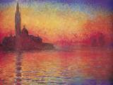 San Giorgio Maggiore by Twilight, Dusk in Venice, c.1908 Prints by Claude Monet