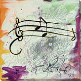 Feel The Music Music Notes Stretched Canvas Print