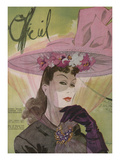 L'Officiel, March 1943 - Chapeau de Jacques Path, Paille de G.R. Pierron Juliste tekijänä Lbenigni