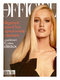 L'Officiel, December 1995 - Karen Mulder dans une Robe Yves Saint Laurent Art par Francesco Scavullo