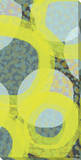 Yellow and Gray Circles Stretched Canvas Print