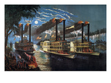 Mississippi River Race Giclee Print by  Currier & Ives