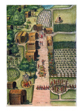 Algonquian Village, 1590 Giclee Print by Theodor de Bry