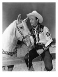 Movie Cowboy Roy Rogers Posing on His Palomino Horse Trigger in the San Fernando Valley, Photographic Print