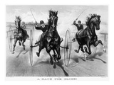 Horse Racing, 1890 Giclee Print by  Currier & Ives