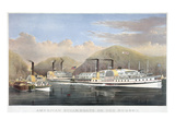 Hudson River Steamships Giclee Print by  Currier & Ives