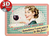 Cook With Wine Blikskilt