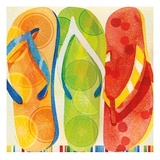 Beach Flip Flops Giclee Print by Mary Escobedo