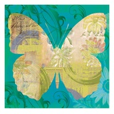 Blue Pop Butterfly Giclee Print by Walter Robertson