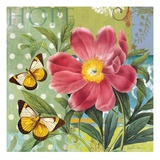 Polka Dot Peony Giclee Print by Walter Robertson