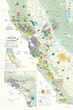 California Wine Map Poster Prints