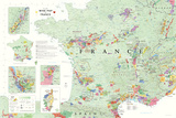 France Wine Map Poster Affiches