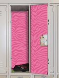 Pink Zebra Peel & Stick Locker Skins Wall Decal