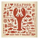 Lobster Pattern Square Art by  Anderson Design Group