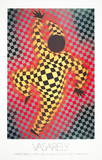 Clown (Red) Collectable Print by Victor Vasarely
