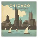Chicago, The Windy City Square Plakater af Anderson Design Group