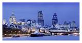 River Thames and London cityscape at dusk Kunstdrucke