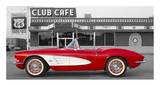 1961 Chevrolet Corvette at Club Cafe on Route 66 Pósters