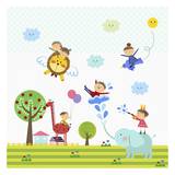 Happy children enjoying their time III Posters par Jiyeong Na