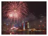 4th of July Fireworks in New York City Art by Clarence Holmes