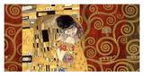 The Kiss (gold montage) Posters by Gustav Klimt