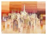 Milano al tramonto Posters by Luigi Florio