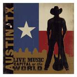 Austin, Live Music Capital of the World Square Kunstdrucke von  Anderson Design Group