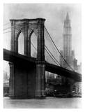 Brooklyn Bridge and Woolworth Building, 1921 Lámina por Irving Underhill