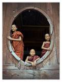 Young monks in window of their monastery Posters by Scott Stulberg