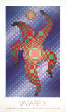 Clown (Blue) Collectable Print by Victor Vasarely