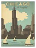 Chicago, The Windy City Affiches par  Anderson Design Group