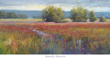 Flowing Thru Crimson Poster by Amanda Houston