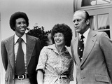 Professional Tennis Stars Arthur Ashe and Billie Jean King, 1975 Photographic Print by Maurice Sorrell