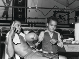 Sugar Ray Leonard with Son, Ray Leonard, Jr. Photographic Print by Maurice Sorrell