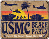 USMC 'Beach Party' Steel Sign Wall Sign