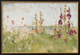 Hollyhocks by the Sea Prints by Cheri Blum