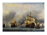 Naval Battle of June 1666 Giclée-Druck von Willem Van De Velde The Younger