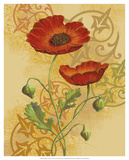 Poppies on Gold II Posters by Louise Max