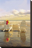 Chairs on the Beach Stretched Canvas Print by Carlos Casamayor