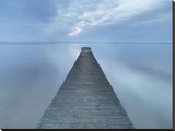 Long Pier Stretched Canvas Print by Derek Jecxz