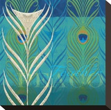 Peacock Bath VIII Stretched Canvas Print by Alan Hopfensperger