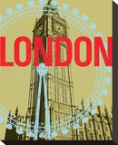 London Eye, Big Ben, Houses of Parliament Stretched Canvas Print